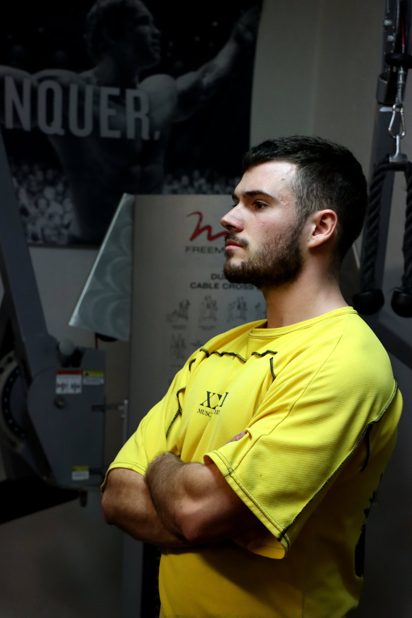 Grégory Montillon dans une salle de sport
